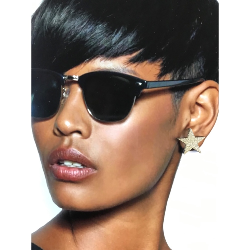 Star Earrings Glitter Iridescent July 4th